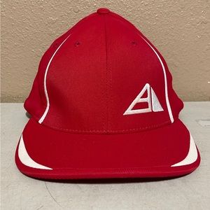 Pacific Headwear Performance Logo Red White Fitted Hat Cap Sm-Md